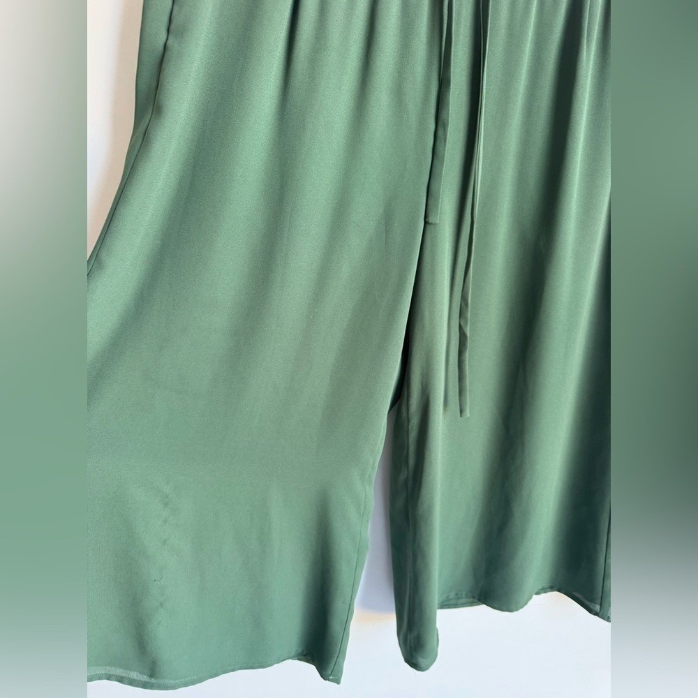 Aritzia Babaton Green Luiz Cropped Wide Leg Pants Size Medium dress Officecore - Picture 3 of 9